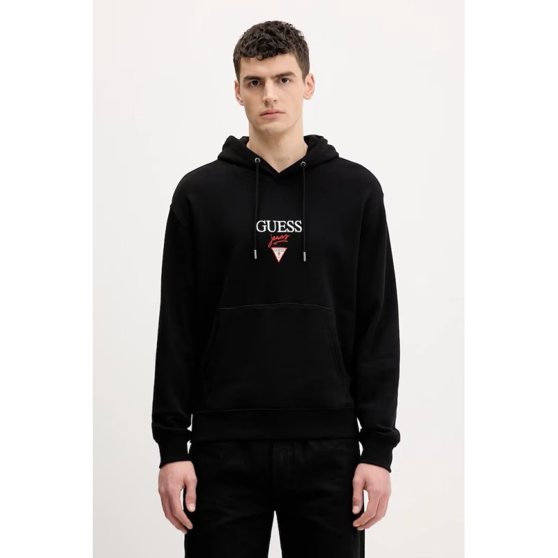 GUESS JEANS REG BAKER LOGO HOODIE BLACK M6RQ26KCPR1-JBLK