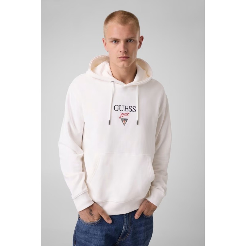 GUESS JEANS REG BAKER LOGO HOODIE WHITE M6RQ26KCPR1-G046