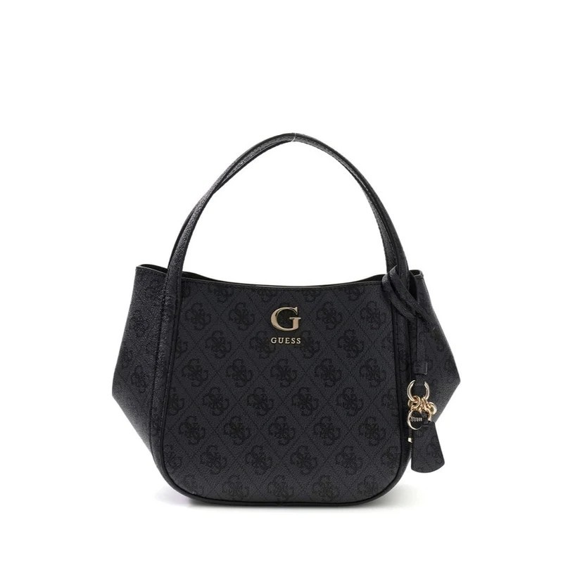 GUESS COLEEN LOGO SMALL SATCHEL BAG COAL LOGO HWSG9756050-CLO