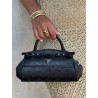GUESS DIANA MINI TOP HANDLE FLAP CROSSBODY BAG BLACK LOGO HWPD9727760-BLA
