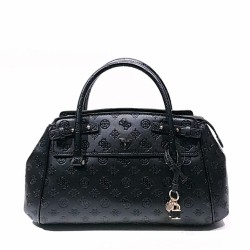 GUESS DIANA 3 COMP SATCHEL BAG BLACK LOGO HWPD972706-BLA