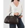 GUESS DIANA 3 COMP SATCHEL BAG CHOCOLATE LOGO HWPD9727060-CHOCOLATE