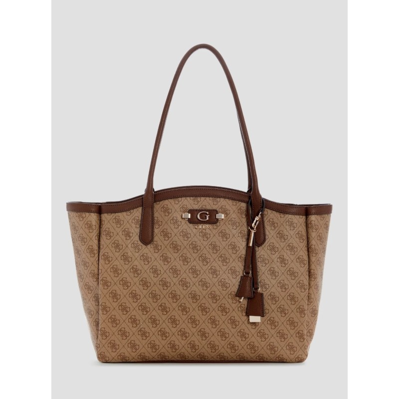 GUESS LINDSEY TRAVEL TOTE LATTE LOGO HWLB97490240-LTL