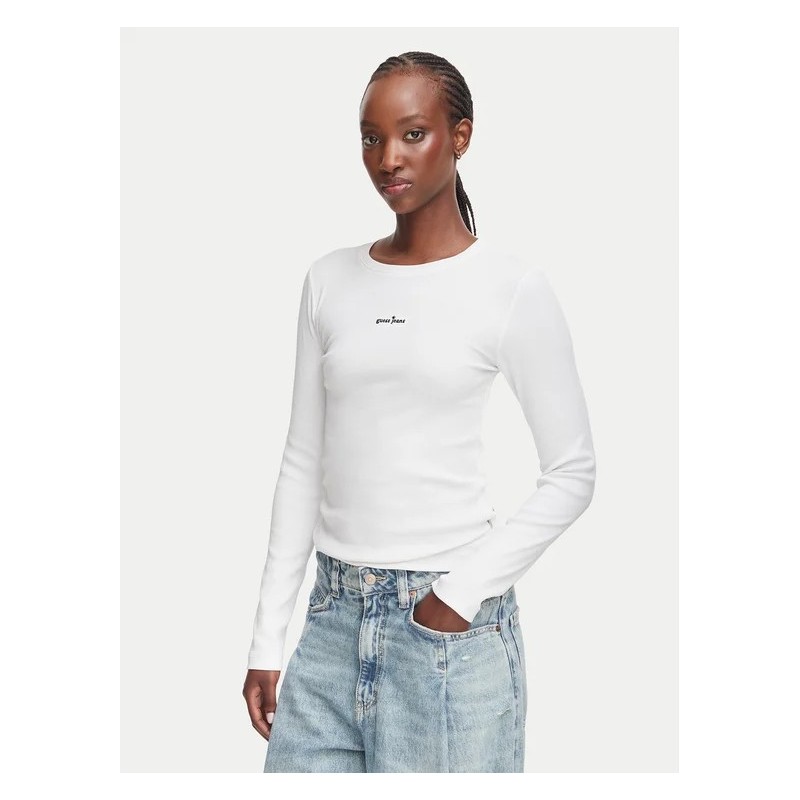 GUESS GJ STAR EMBRO LS CN RIB TOP WHITE W6YP14K3821-G011