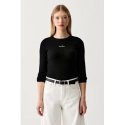 GUESS GJ STAR EMBRO LS CN RIB TOP BLACK W6YP14K3821-JBLK