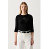 GUESS GJ STAR EMBRO LS CN RIB TOP BLACK W6YP14K3821-JBLK