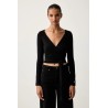 GUESS GJ BUTTER SOFT WRAP TOP BLACK W6YP11K3816-JBLK