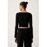 GUESS GJ BUTTER SOFT WRAP TOP BLACK W6YP11K3816-JBLK