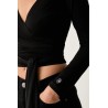 GUESS GJ BUTTER SOFT WRAP TOP BLACK W6YP11K3816-JBLK