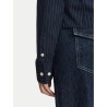 GUESS GJ FITTED SLIM PINSTRIPE WOVEN  DARK BLUE W6YH11W2835-SB0T