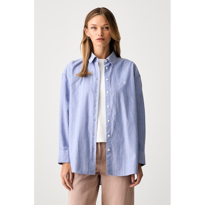 GUESS GJ OVERSIZED OXFORD SHIRT BLUE W6YH74W3361-SB0F