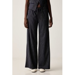 GUESS GJ PULL ON PINSTRIPE WIDE LEG DARK BLUE W6YB08W2829-SB0T