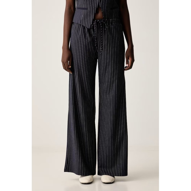 GUESS GJ PULL ON PINSTRIPE WIDE LEG DARK BLUE W6YB08W2829-SB0T