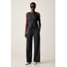 GUESS GJ PULL ON PINSTRIPE WIDE LEG DARK BLUE W6YB08W2829-SB0T