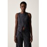 GUESS GJ FITTED PINSTRIPE VEST DARK BLUE  W6YH01W2578-SB0T
