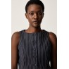 GUESS GJ FITTED PINSTRIPE VEST DARK BLUE  W6YH01W2578-SB0T