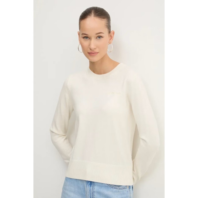 GUESS GJ LS CN GUESS J EMB SWEATER ECRU W4BR83Z3HO2-G293