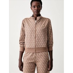 GUESS 4G ALLOVER JACQUARD FULL ZIP BROWN V6YQ28K5183-FNNI