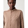 GUESS 4G ALLOVER JACQUARD FULL ZIP BROWN V6YQ28K5183-FNNI