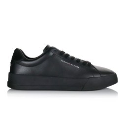TOMMY HILFIGER COURT LTH DETAIL ESS SNEAKER  BLACK FM0FM05367-0GJ