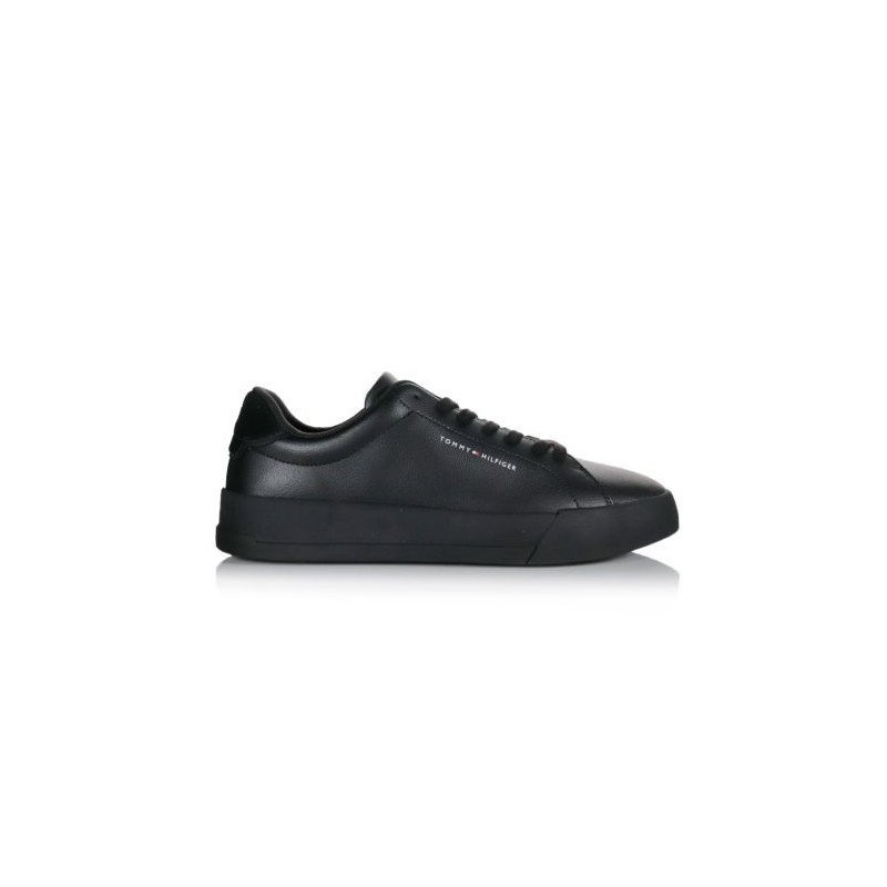 TOMMY HILFIGER COURT LTH DETAIL ESS SNEAKER  BLACK FM0FM05367-0GJ
