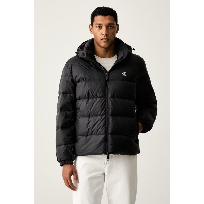 CALVIN KLEIN LS NYLON ZIP OFF HOOD DOWN PUFFER BLACK LV07RG515G-UB1