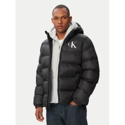 CALVIN KLEIN LS LTWT NYLON PADDED HOODED PUFFER BLACK LV04RG513G-UB1