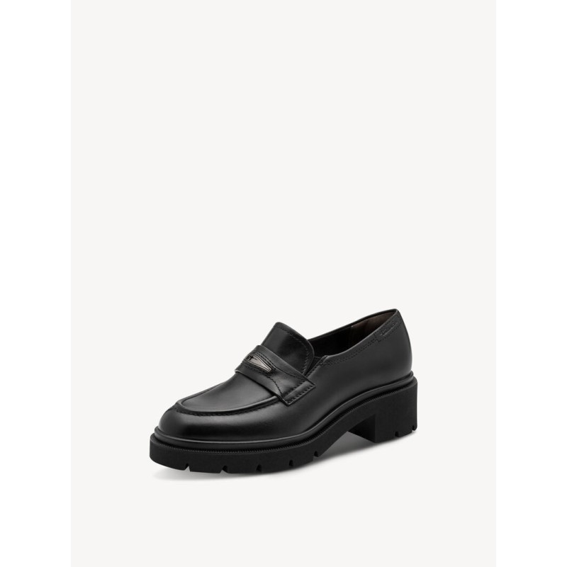 TAMARIS LEATHER LOAFER BLACK 1-24721-47-003