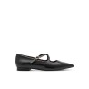 TAMARIS LEATHER BALLERINA BLACK 1-22161-47-003