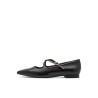 TAMARIS LEATHER BALLERINA BLACK 1-22161-47-003