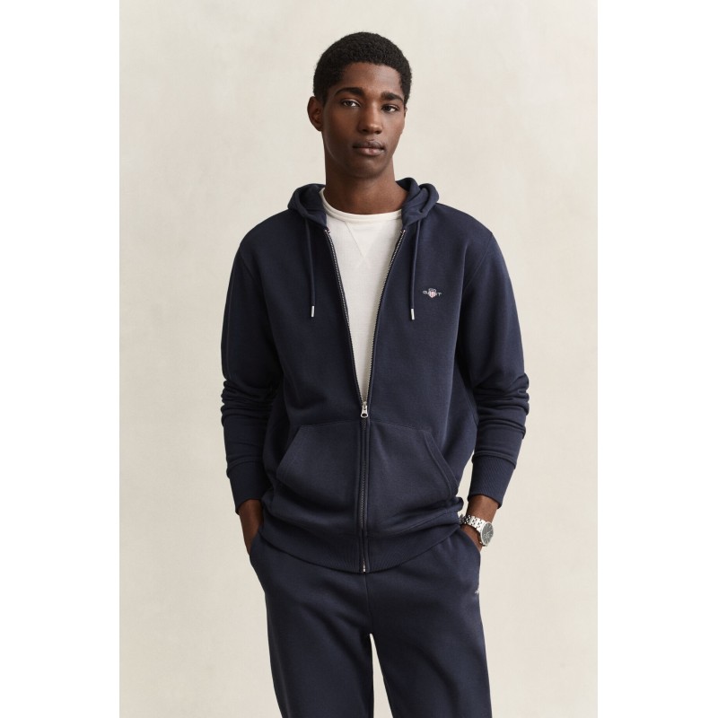 GANT SHIELD ZIP HOODIE SWEATSHIRT EVENING BLUE 2007059-433