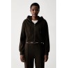 CALVIN KLEIN LS TERRY LOGO WAIST CROPPED FZ DARK COFFEE LV047G252G-TO2