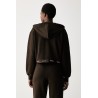 CALVIN KLEIN LS TERRY LOGO WAIST CROPPED FZ DARK COFFEE LV047G252G-TO2