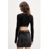 GUESS GJ LS CROP TOP BLACK W5BZ09KBBU1-JBLK
