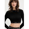 GUESS GJ LS CROP TOP BLACK W5BZ09KBBU1-JBLK