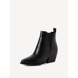 TAMARIS LEATHER CHELSEA ANKLE BOOT BLACK 1-25303-47-003