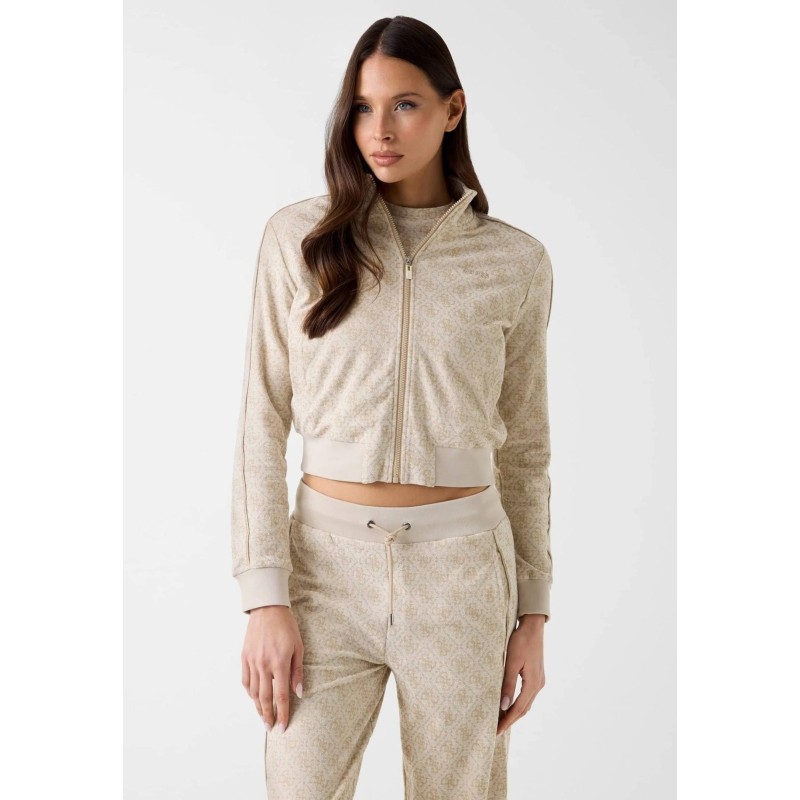 GUESS 4G ALLOVER JAQUARD HIGH NECK BEIGE V6YQ01K4781-FNMZ